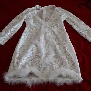 White see-through beautiful sexy dress